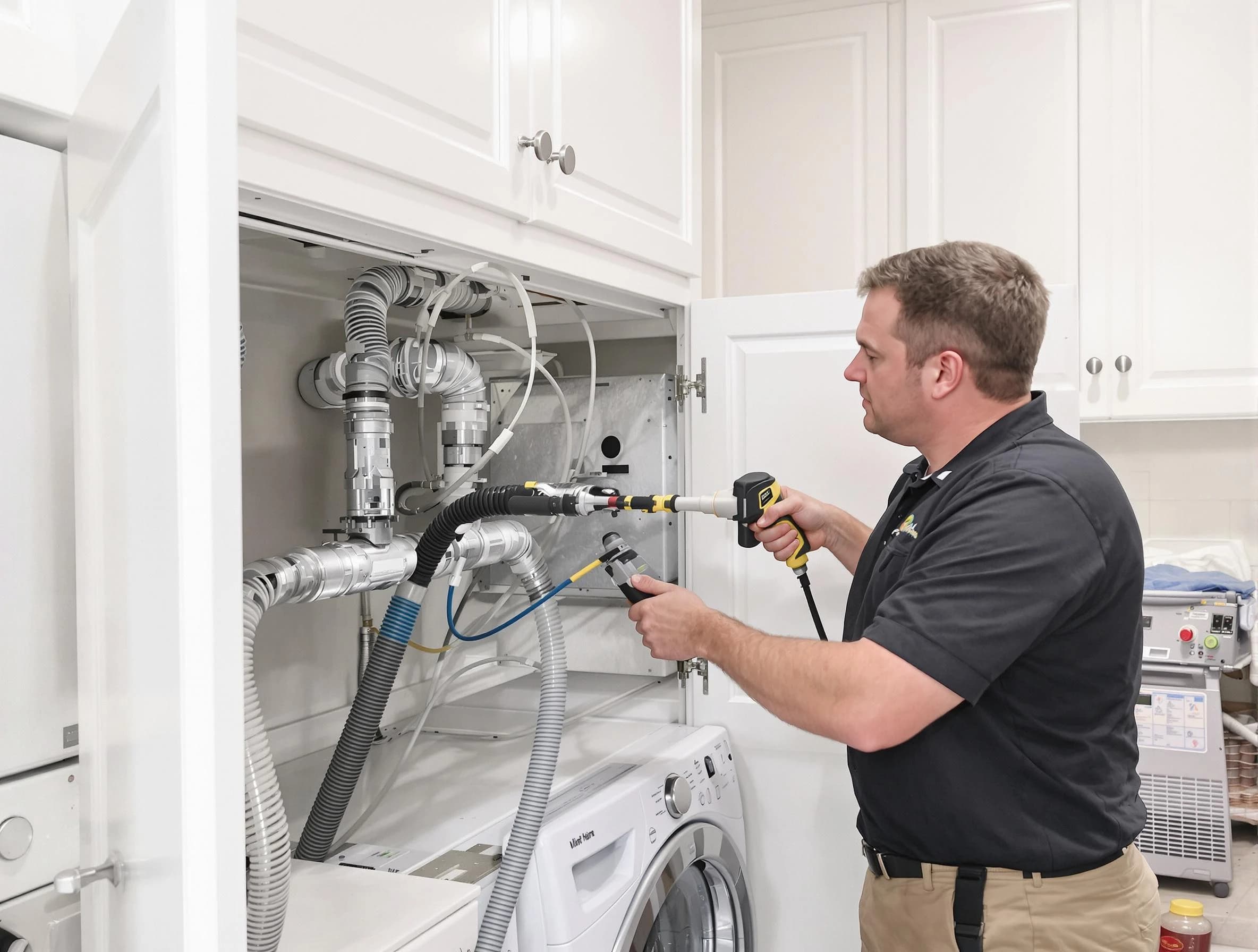 Jonesboro Dryer Vent Cleaning professional removing severe blockage from a clogged dryer vent in Jonesboro