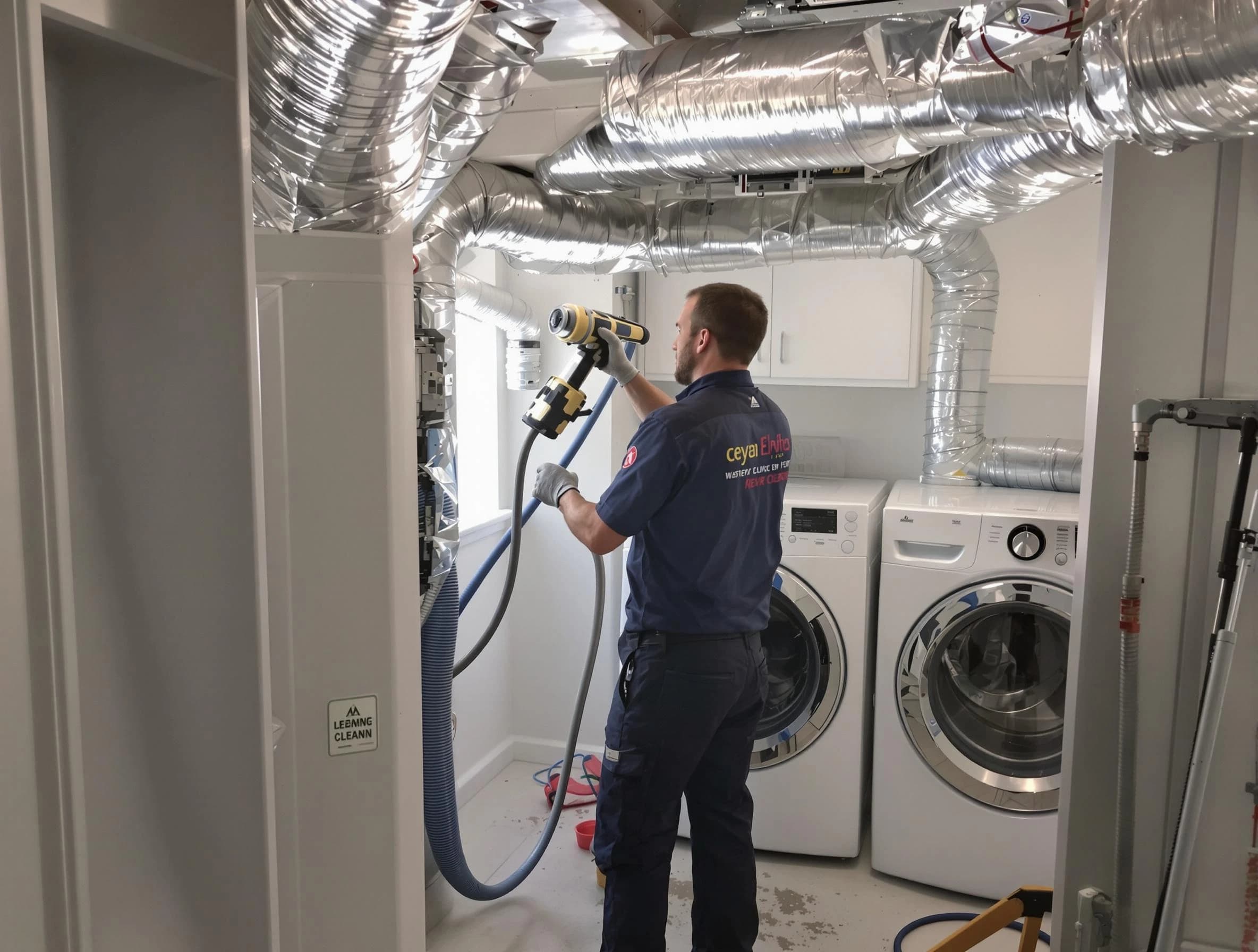 Jonesboro Dryer Vent Cleaning specialist using advanced equipment for thorough duct cleaning in Jonesboro