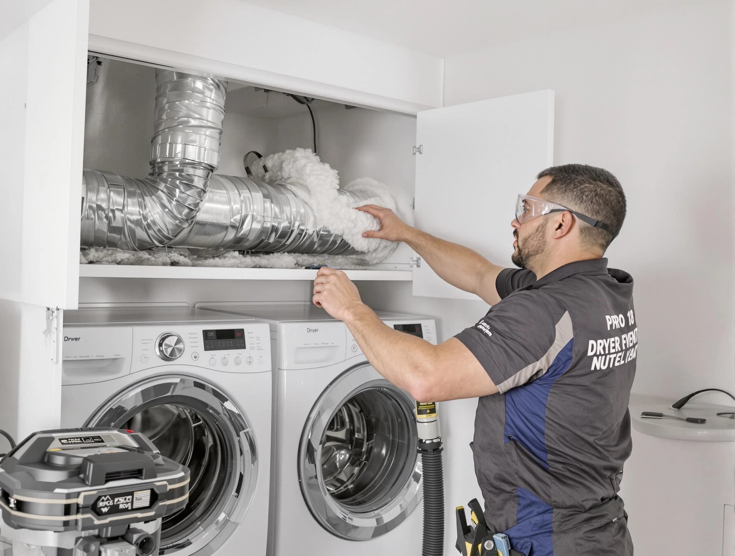 Jonesboro Dryer Vent Cleaning certified technician performing specialized gas dryer vent cleaning in Jonesboro