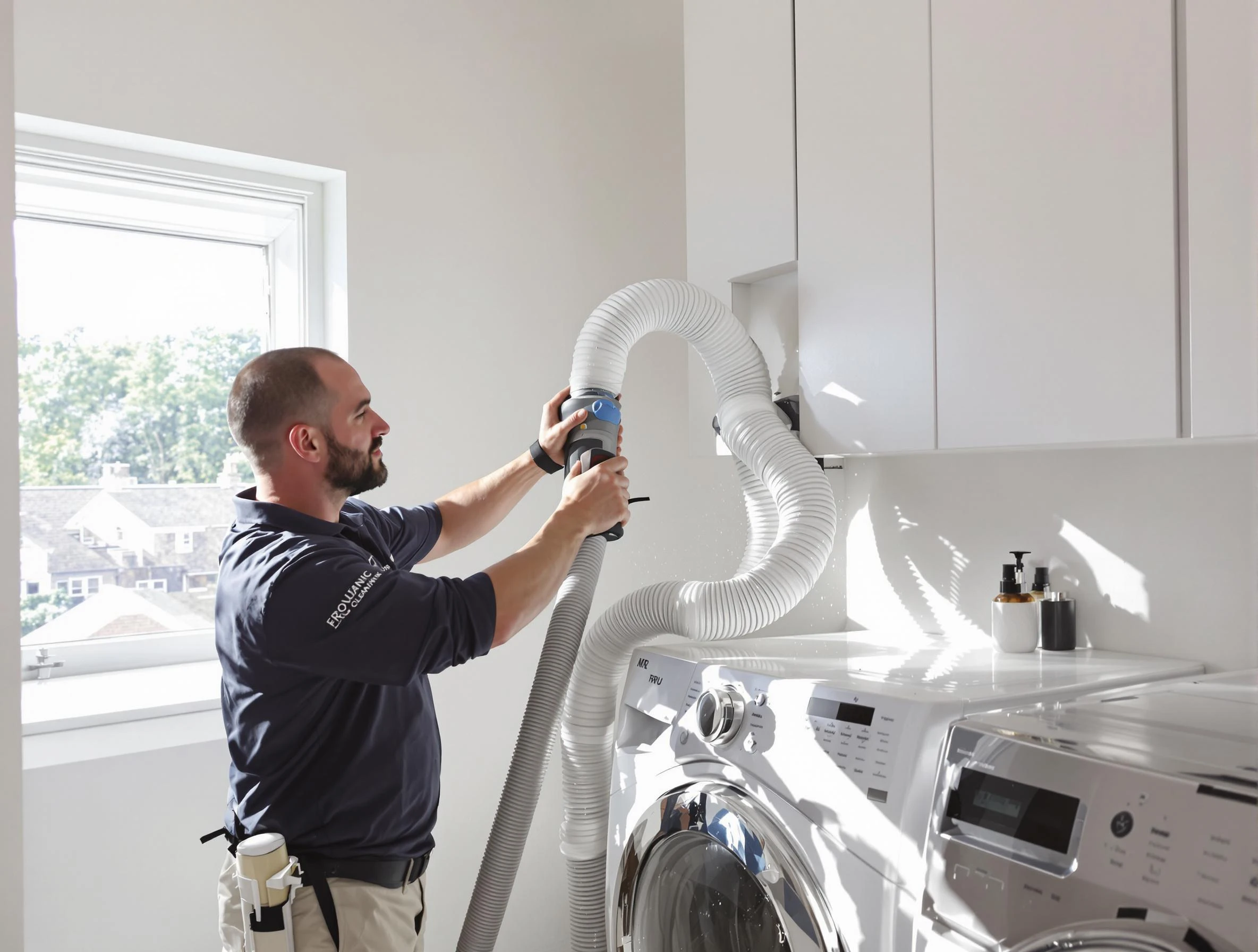 Certified Jonesboro Dryer Vent Cleaning technician performing dryer vent cleaning in Jonesboro